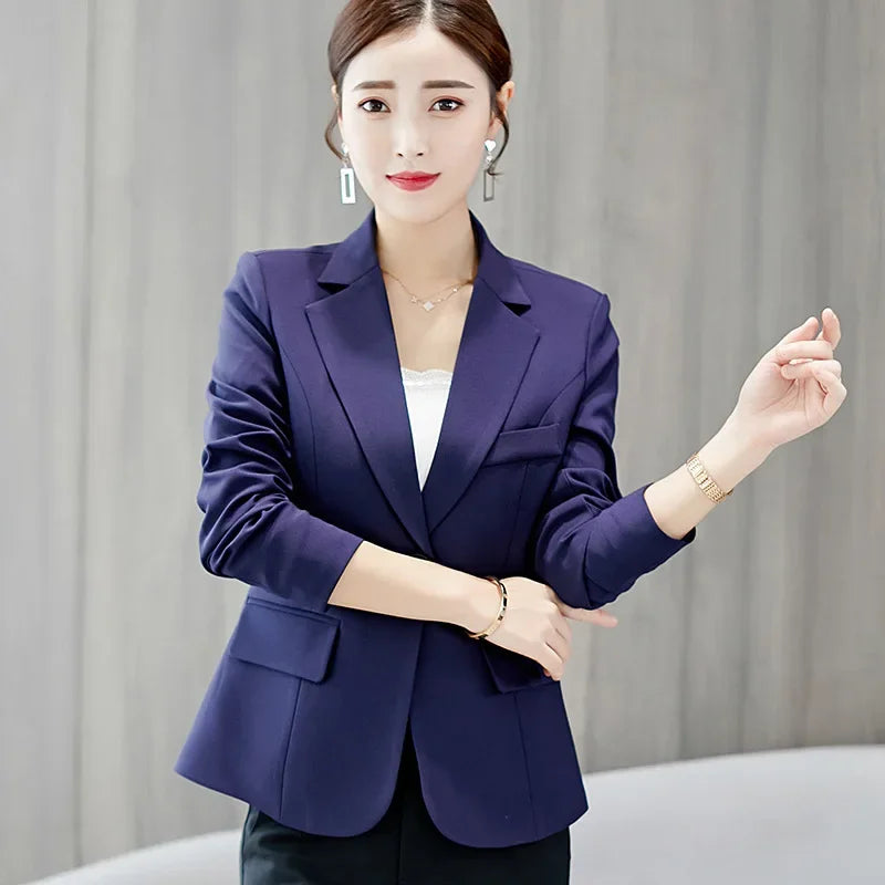 Black Women Blazer 2025 Formal Slim Blazers Lady Office Work Suit Pockets Jackets Coat Female Wine Notched Blazer Jackets Femme