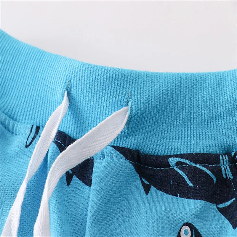 Jumping Meters 2-7T Summer Boys Shorts Sharks Print Drawstring Baby Boys Girls Short Pants Animals  Children's Kids Trousers