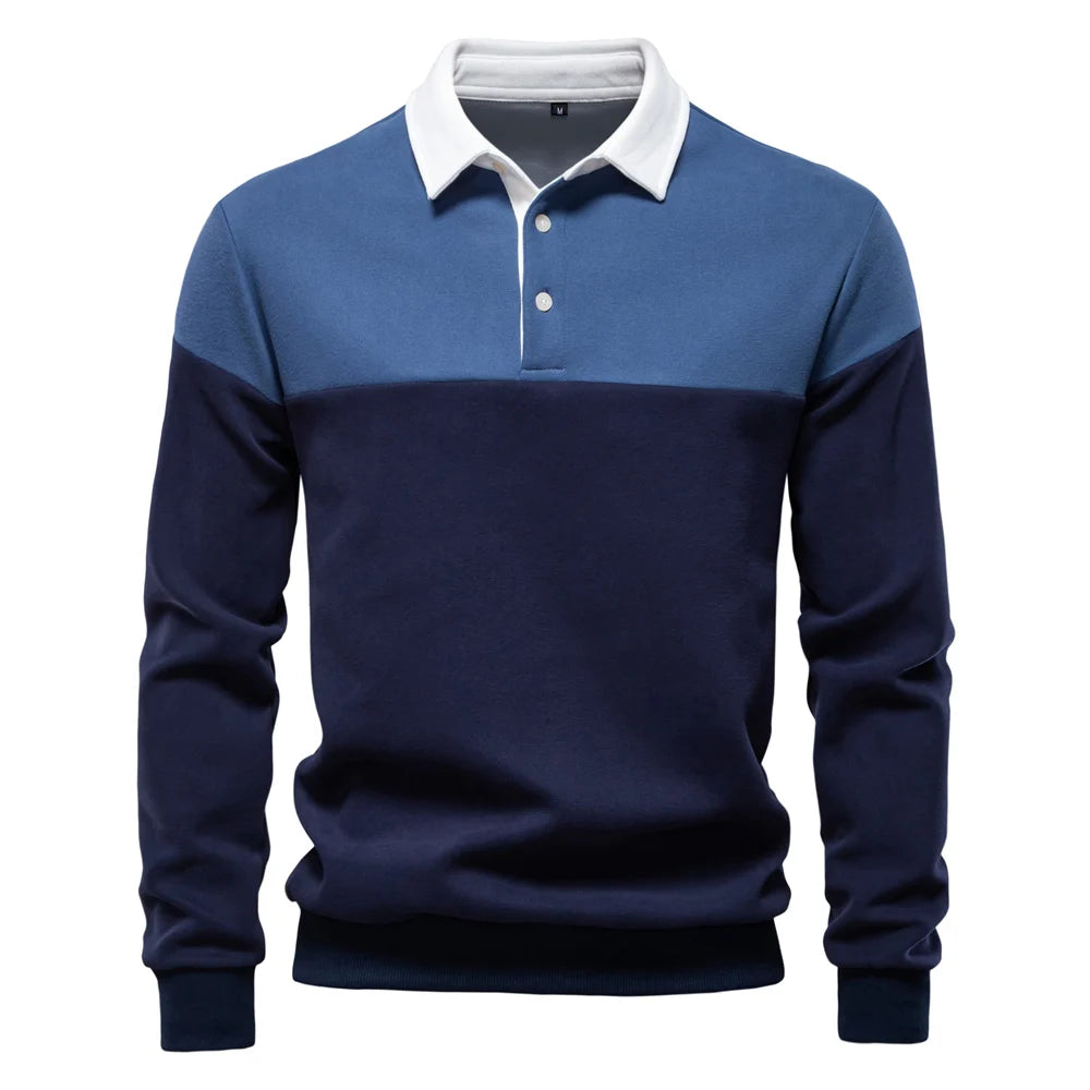 AIOPESON New Spring Men's Color-Block Cotton Blend  Hoodies for Business Casual Style Long Sleeve Sweatshirt