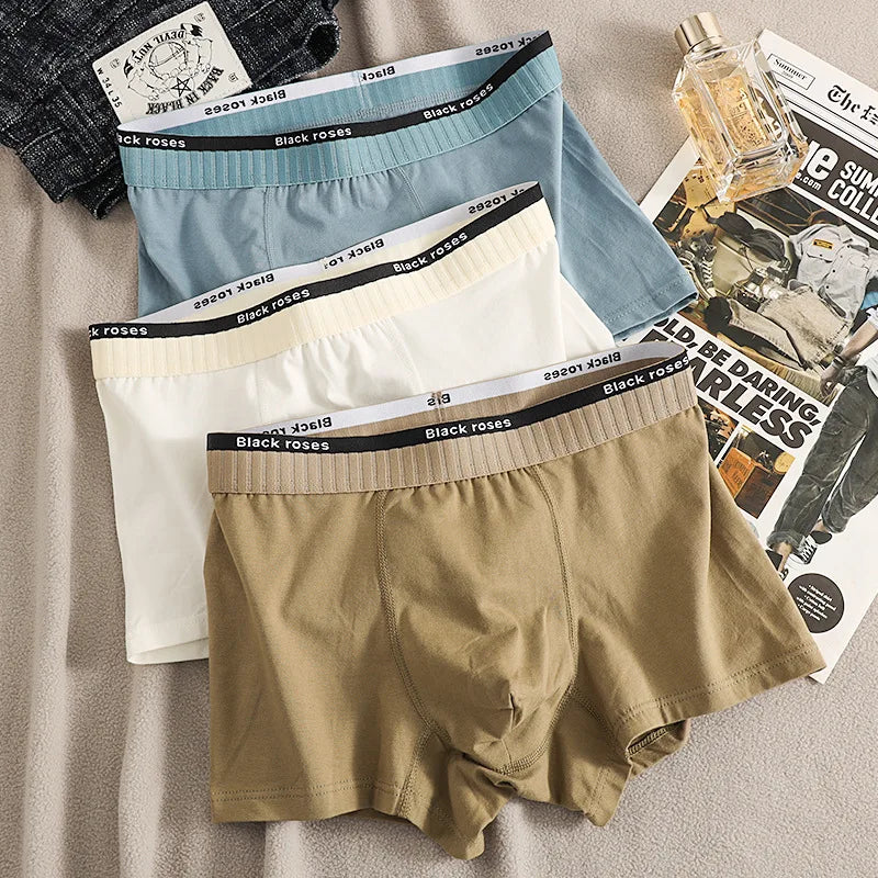 EXILIENS Men's Cotton Boxer Shorts | Breathable Solid Underwear | 10 Colors | L–XXXL