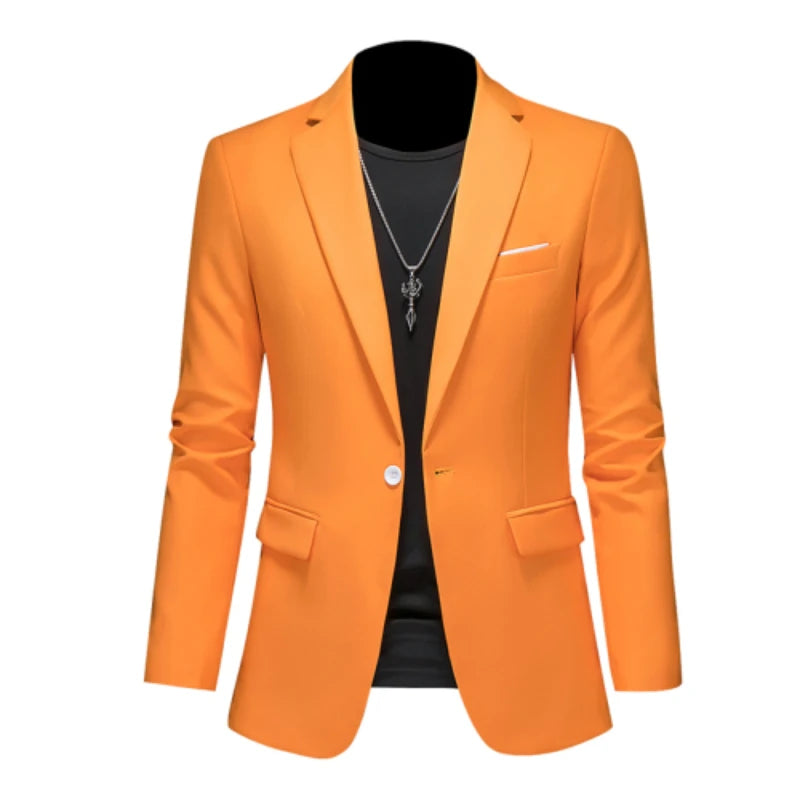 15-color boutique fashion suit 6XL men's slim groom wedding suit jacket business office suit casual solid color suit jacket