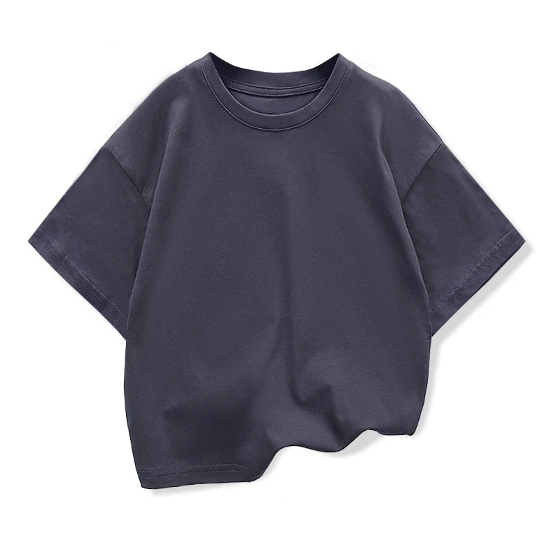 Kids Dropped Shoulder Cotton T-Shirt | Loose Fit Summer Tee