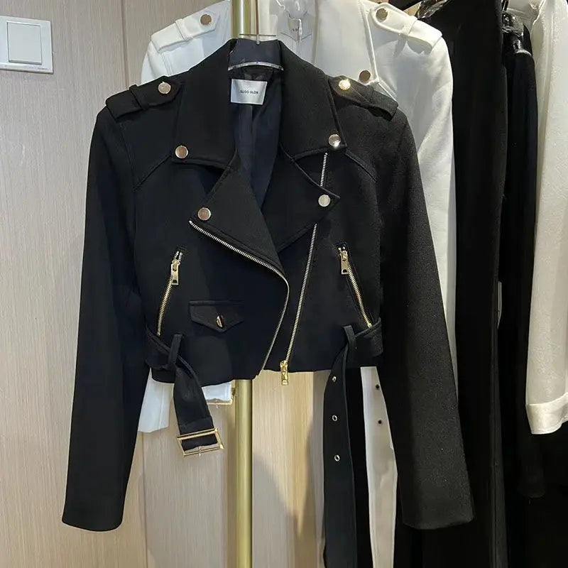 OCEANLOVE Zipper Jackets Women Solid Spring Autumn Korean Fashion Short Outwears Vintage Streetwear Simple Chaqueta Mujer