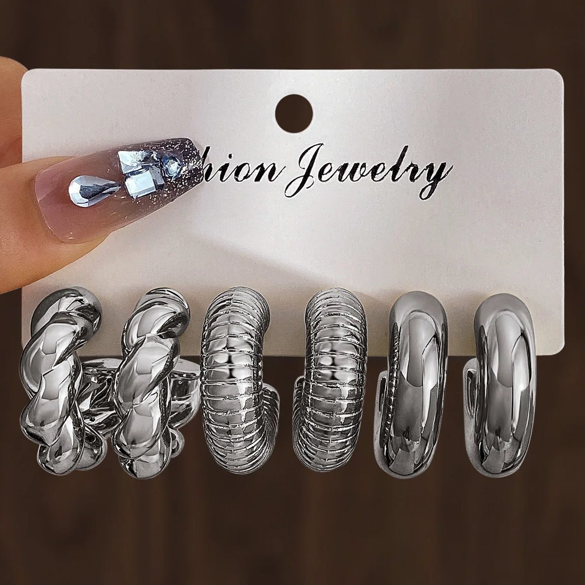 Chunky Hoop Earrings Set