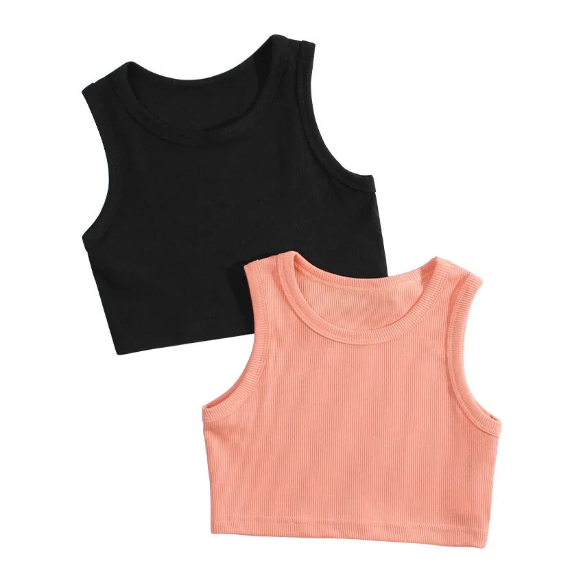 Girls' Cotton Sleeveless Tank Top – Soft Camisole Undershirt for Toddlers & Kids
