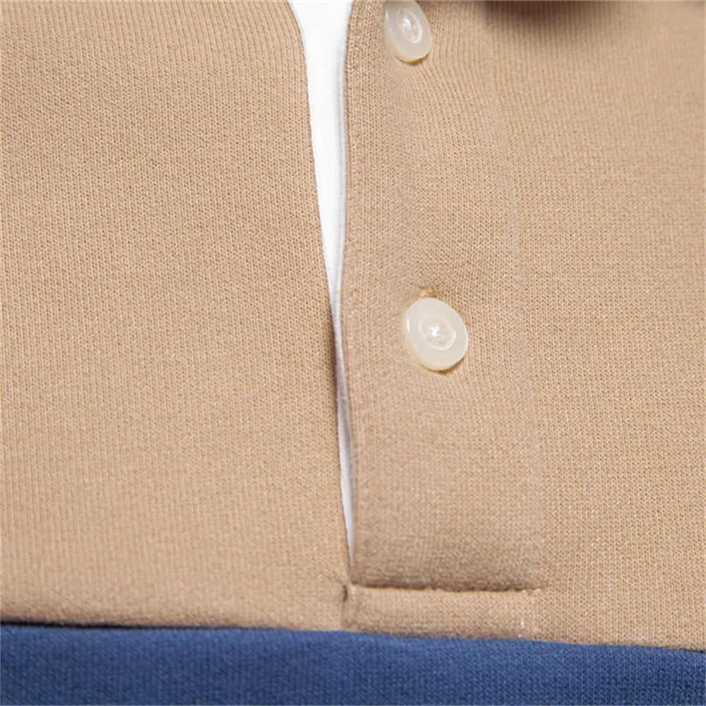 AIOPESON New Spring Men's Color-Block Cotton Blend  Hoodies for Business Casual Style Long Sleeve Sweatshirt