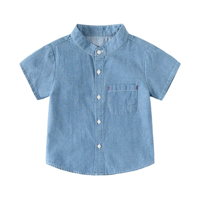 Boys Denim Shirts Fashion Toddler Kids Jeans Tops Children's Clothing Summer
