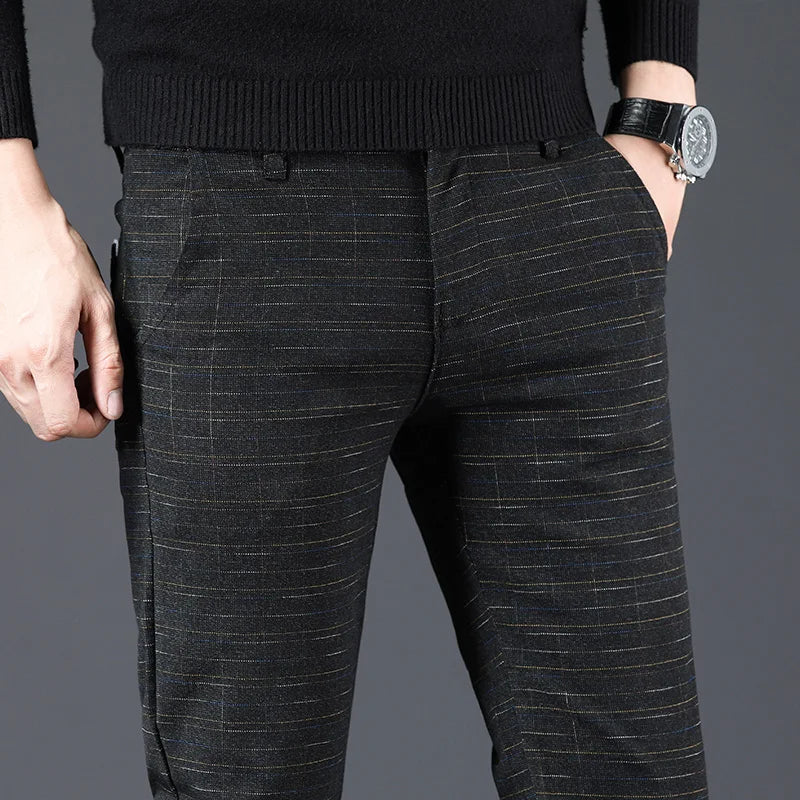 Men's Slim Fit Cotton Casual Pants – Korean Style