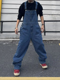 Men's Denim Overall Jumpsuit – Baggy Loose Fit Streetwear Bib Pants