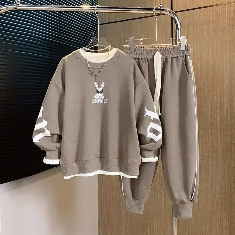 Baby Boy Girl Clothing Sets Children Pullover Sweatshirts + Cotton Sports Pants 2pc Kids Clothes Boy New Suit