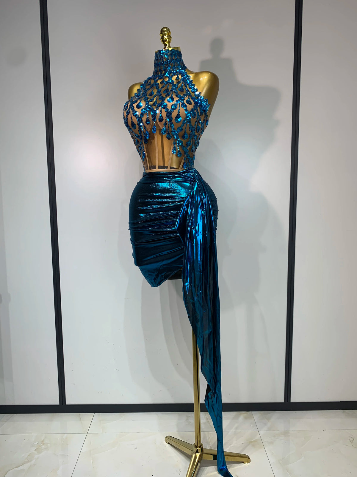 Rhinestone Strapless Skirt Set