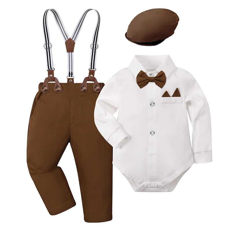Baby Boy Christening & Baptism White Formal Suit Set – Wedding & Birthday Outfit