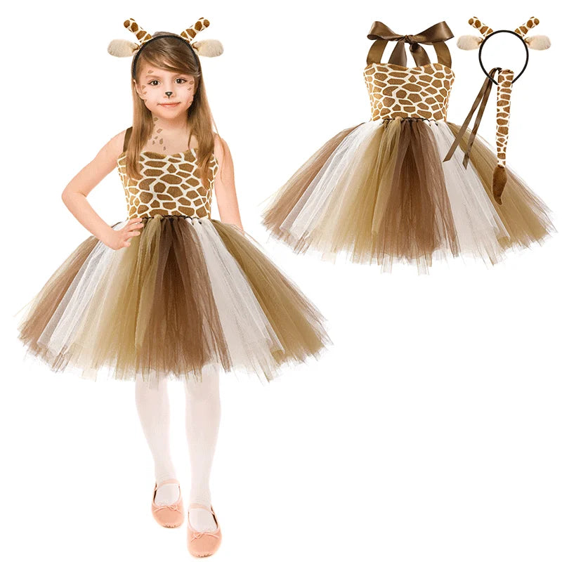 2 3 4 5 6 7 8 9 10 Years New Girls Dress Cute Dog Halloween Animal Cosplay Costume Outfit Kids Christmas Carnival Party Dress