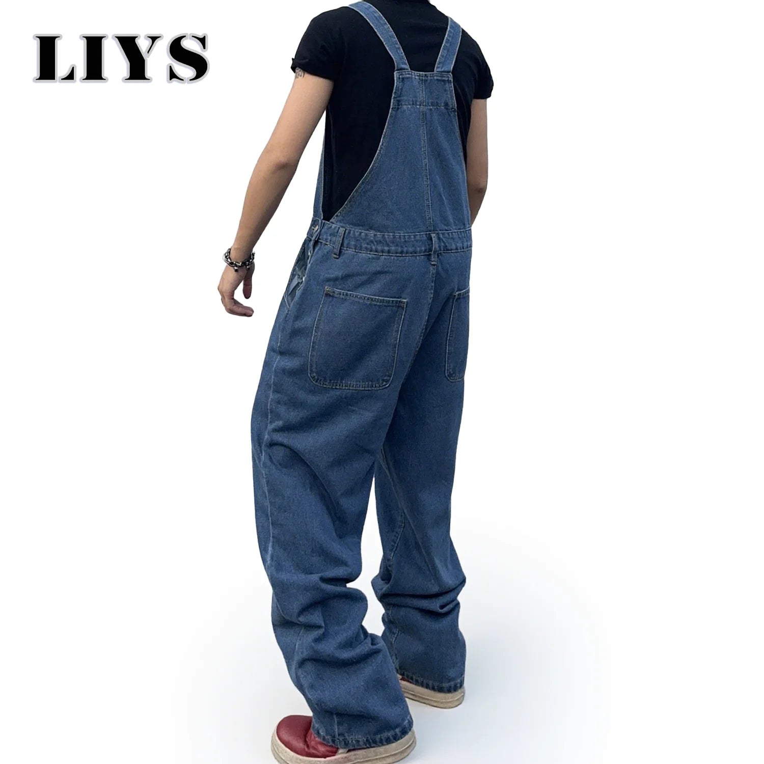 Men's Denim Overall Jumpsuit – Baggy Loose Fit Streetwear Bib Pants