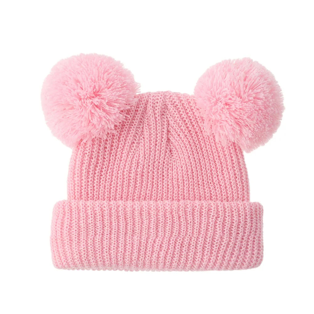 Newborn Knitted Pom Pom Hat | Baby Turban Bonnet 0-12M