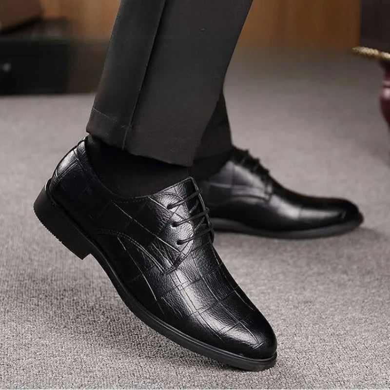 Men's Classic Leather Dress Shoes – Soft Sole, Lightweight & Versatile