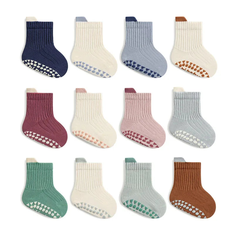 Kids Cotton Socks 3-Pack | Cute Breathable Non-Slip Baby & Toddler Socks