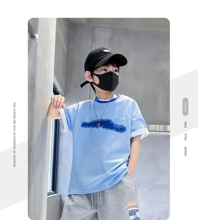 Boys Gradient 2-Piece Summer Set | T-Shirt & Shorts Outfit