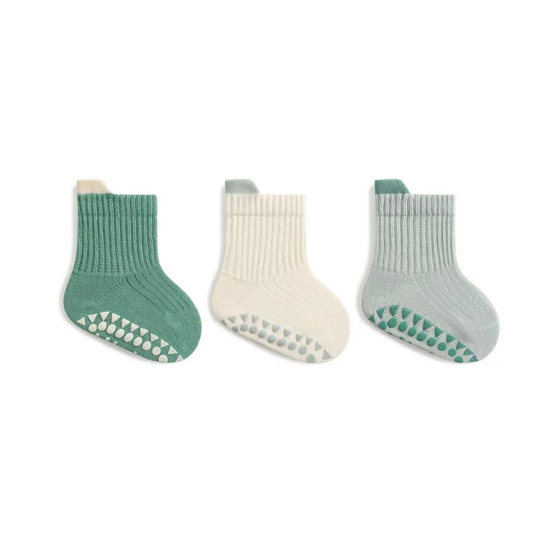 Kids Cotton Socks 3-Pack | Cute Breathable Non-Slip Baby & Toddler Socks