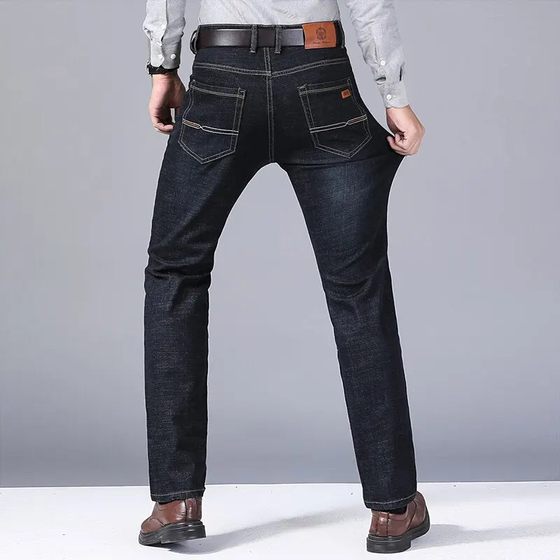Men's Classic Slim Straight Jeans – Soft Stretch Denim