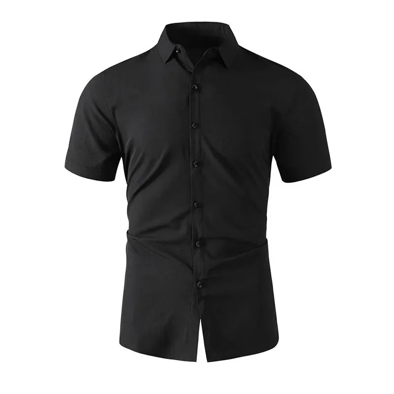 Men's Short Sleeve Dress Shirt – Smart Casual Wrinkle-Free Summer Top