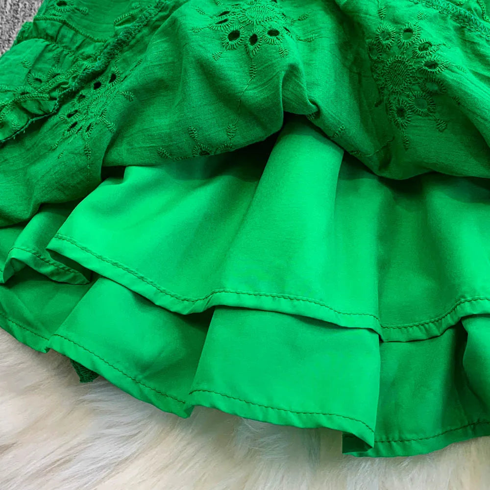 Chic hollow out loose sweet slim Slip Dress Fashion Beach Casual fairycore gothic dress Vacation Summer Women dress