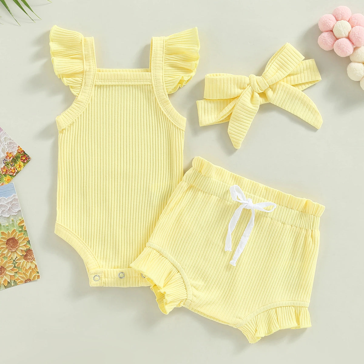 Baby Girl 2-Piece Set — Square Neck Top & Shorts