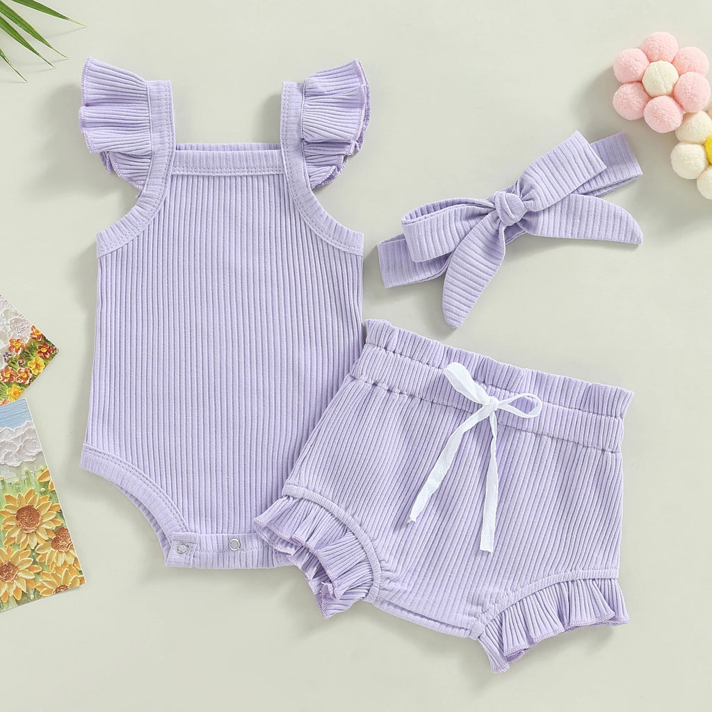 Baby Girl 2-Piece Set — Square Neck Top & Shorts