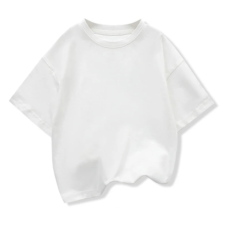 Kids Dropped Shoulder Cotton T-Shirt | Loose Fit Summer Tee