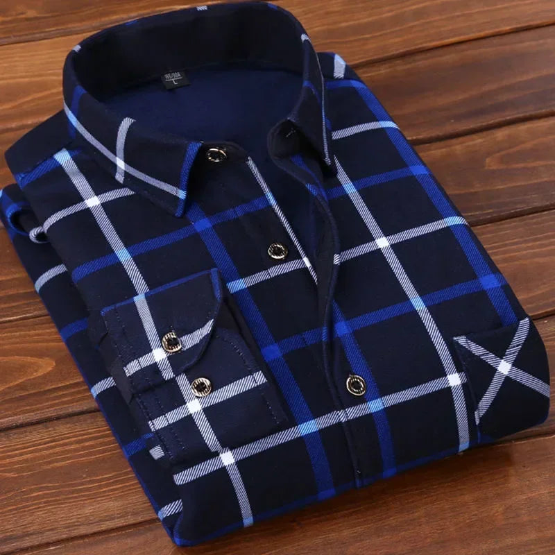 Men's Plaid Long-Sleeve Shirt