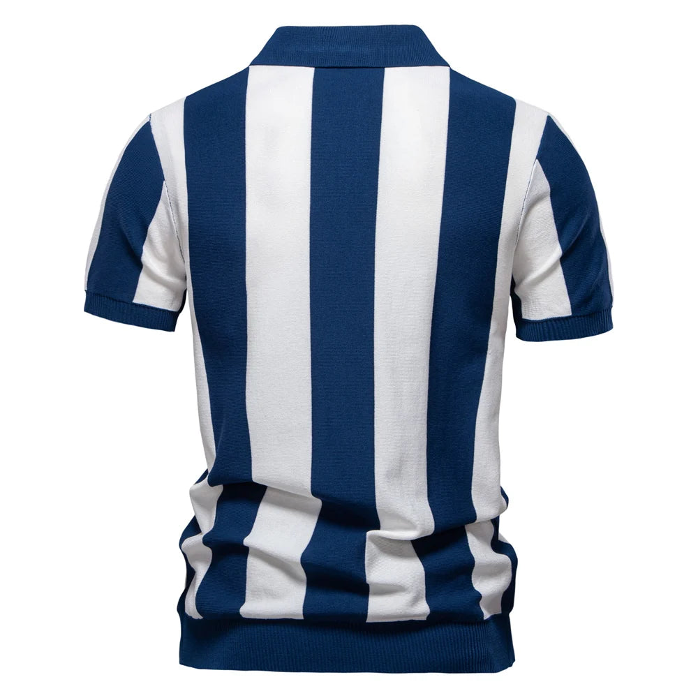 Men's Striped Knit Polo