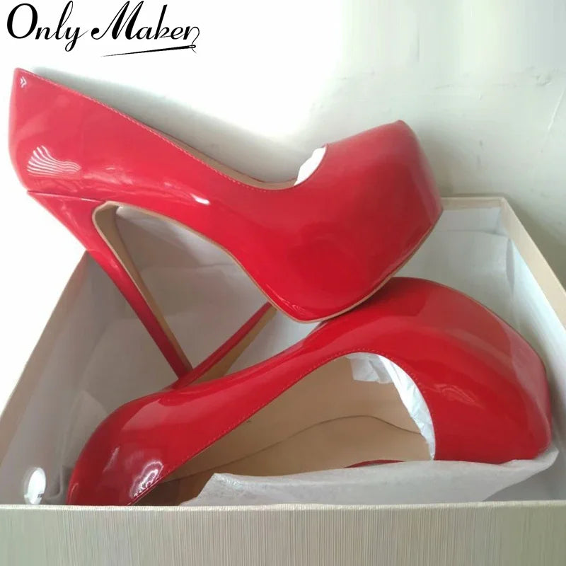 Onlymaker Women Platform Pumps 16cm Thin High Heels Sexy Stiletto Wedding Party Fashion Shoes