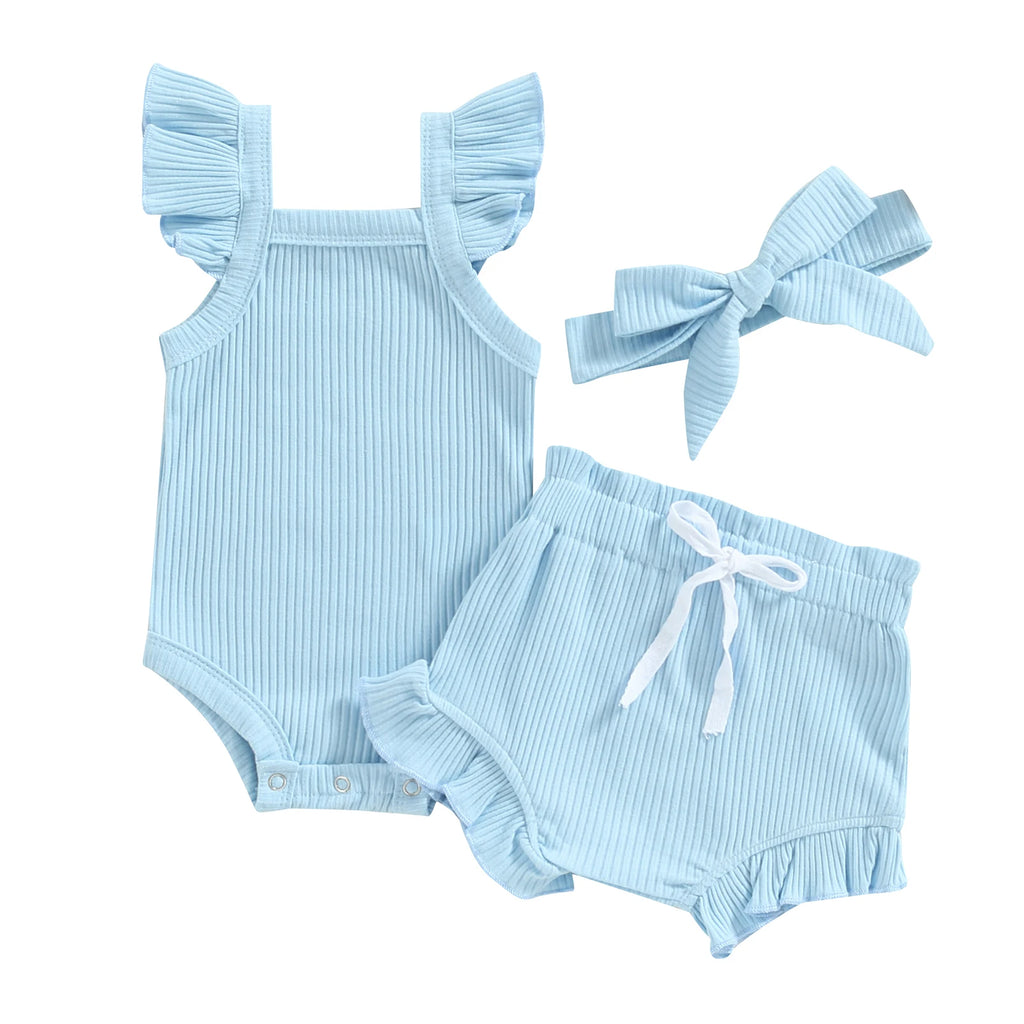 Baby Girl 2-Piece Set — Square Neck Top & Shorts