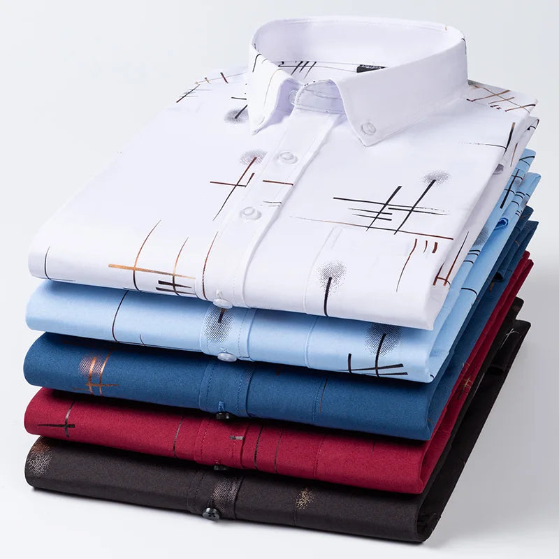 Men's Slim Fit Plaid Dress Shirt | Non-Iron Business Casual