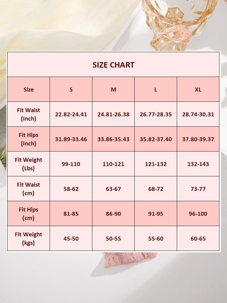 4PCS Seamless Cotton Fabric Panties For Women Sexy Lace Solid Color Brazilian Pants Female Soft Comfortable Bikini Underpants