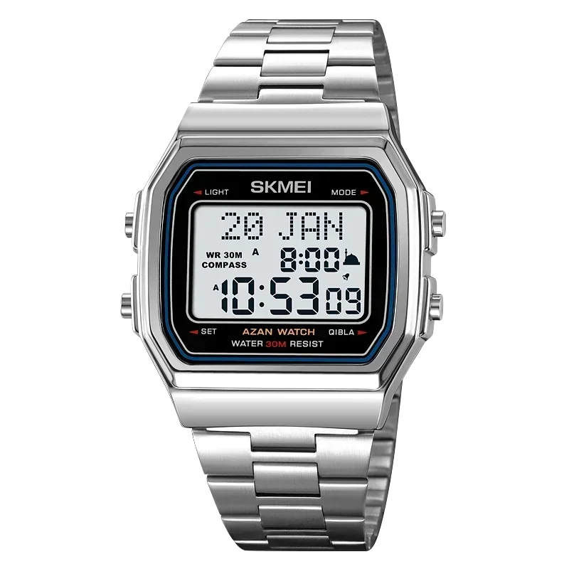 SKMEI 2113 Men's Islamic Prayer Digital Watch | Azan, Qibla, Hijri Calendar