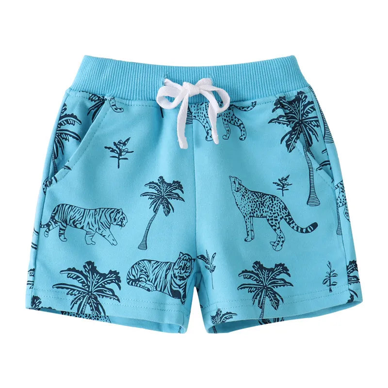 Jumping Meters 2-7T Summer Boys Shorts Sharks Print Drawstring Baby Boys Girls Short Pants Animals  Children's Kids Trousers