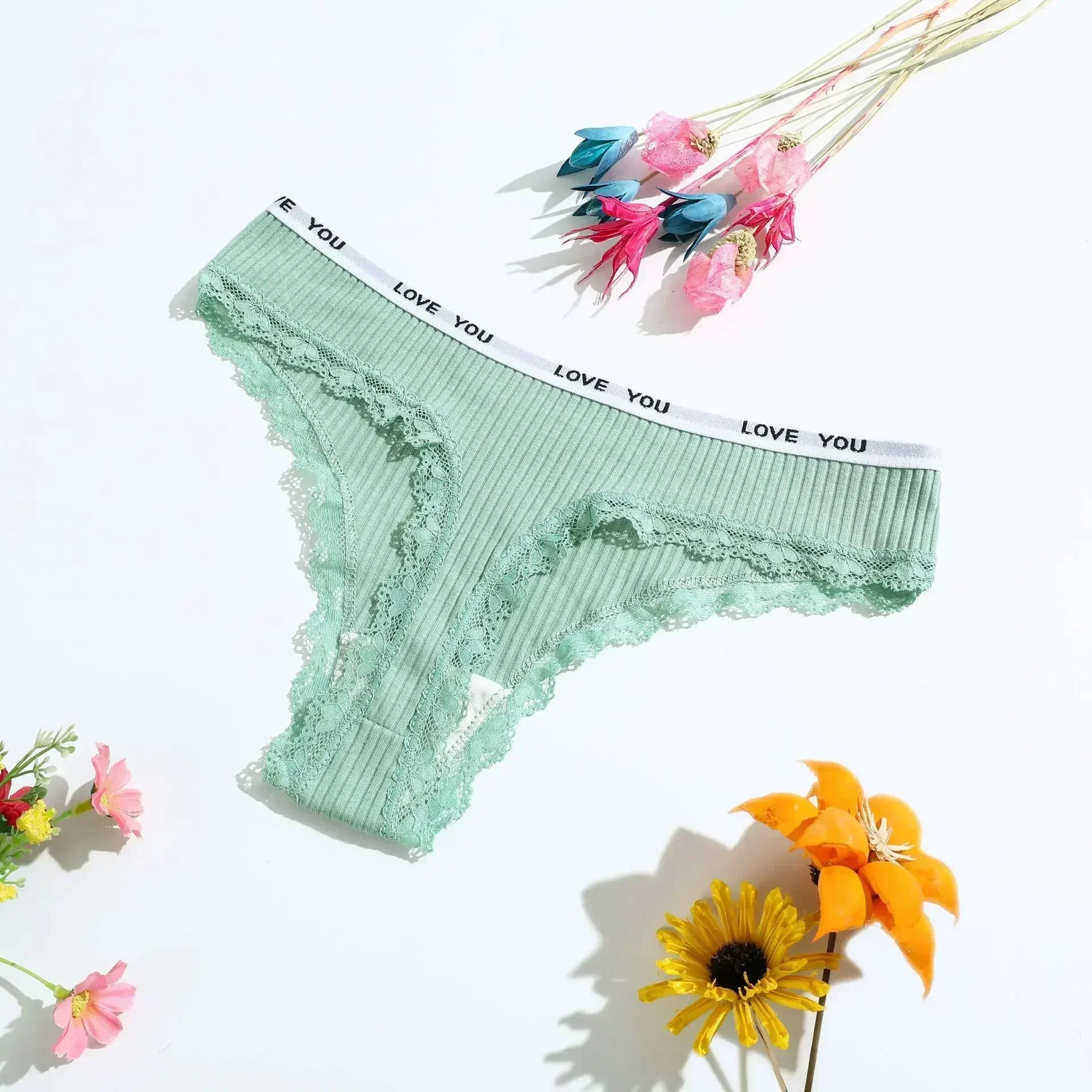 Women's Cotton Lace G-String Thong | Low-Rise Sexy Underwear | 8 Colors | M–XL