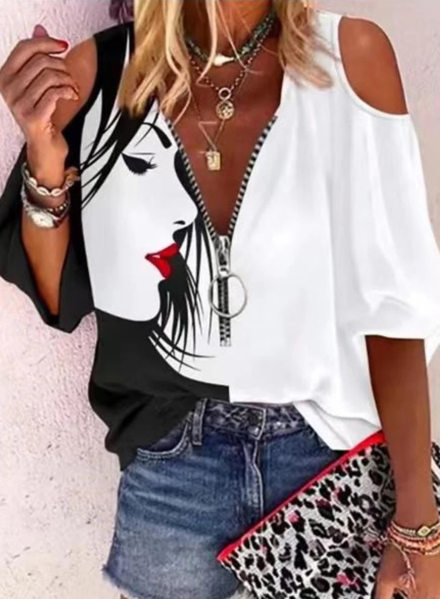 Women's Elegant Casual Loose Blouse — Short Sleeve Relaxed Fit Top for Work & Holiday | Beige | S–XXL
