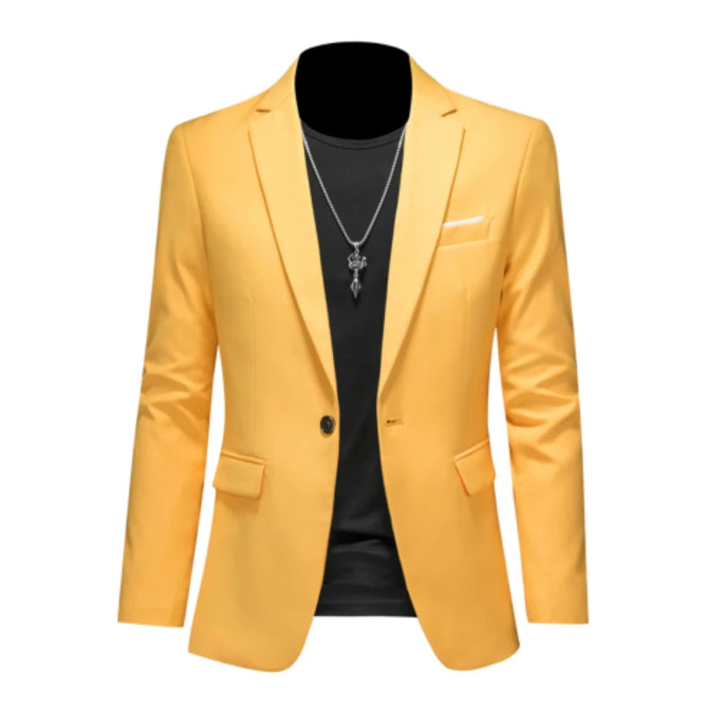 15-color boutique fashion suit 6XL men's slim groom wedding suit jacket business office suit casual solid color suit jacket