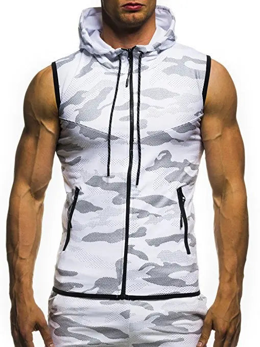 Men's Sleeveless Hooded Tank Top
