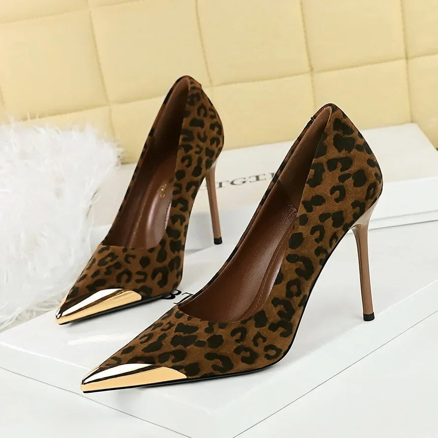 Women's Pointed-Toe Stiletto Pumps – 9.5cm Spike Heel Dress Shoes for Office & Party