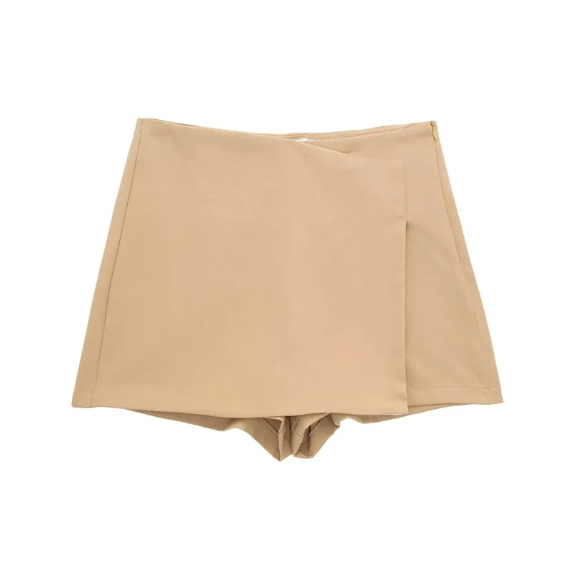 MUJER 2025 Asymmetric Skort for Women Black High Waist Mini Skirt Women Summer Bermuda Shorts Woman Fitness Skirt Shorts Women