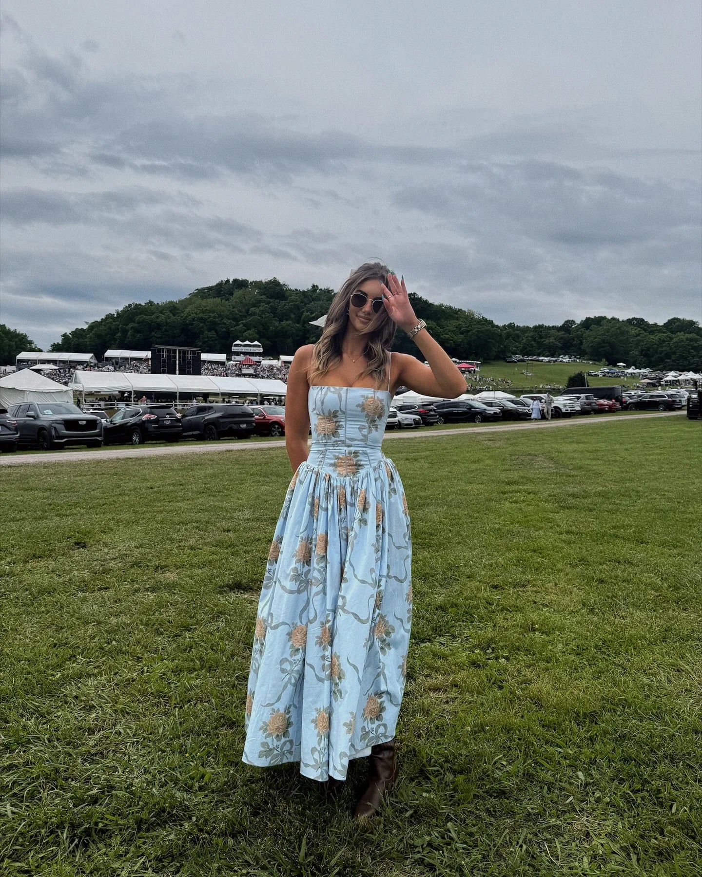 Women's Floral Print Maxi Dress – Spaghetti Strap Fit & Flare
