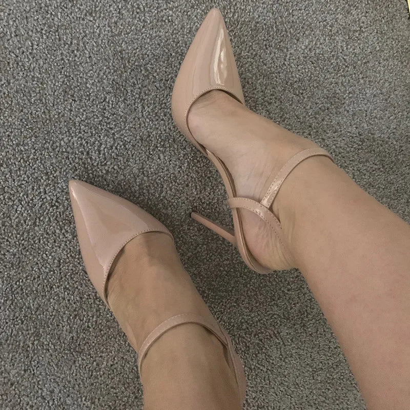 Women's Stiletto Heel Ankle Strap Sandals – 10.5cm High Heels for Wedding & Party