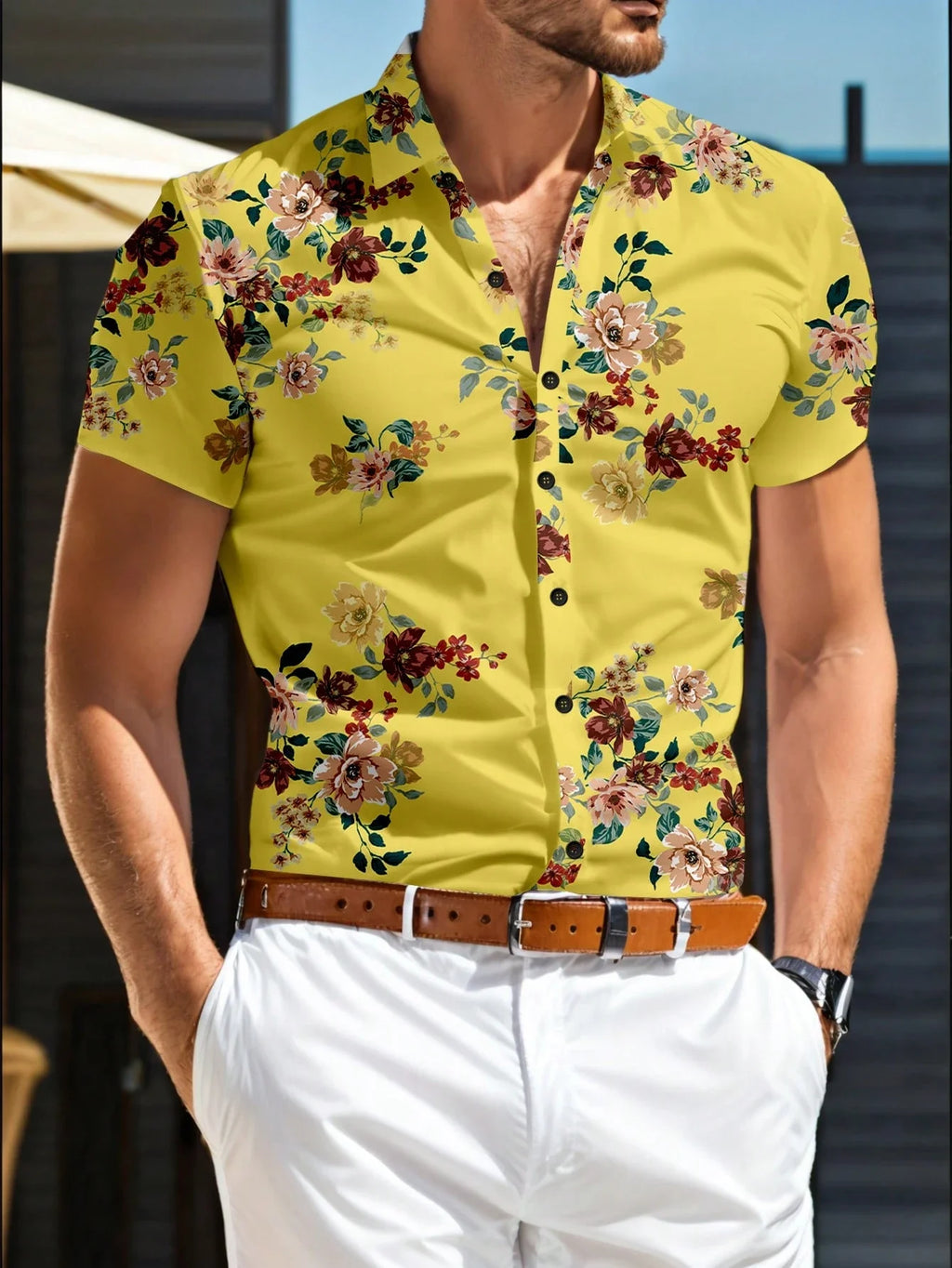 Men's Hawaiian Aloha Shirt — Casual Beach Short Sleeve