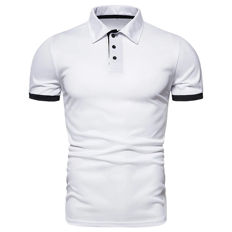 Men's Solid Color Short Sleeve T-Shirt Collar Polo Comfortable Breathable Fashion Basic Fit for Spring/Summer