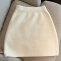 Women's Knit Mini Skirt — Slim Elastic Waist Faux Fur