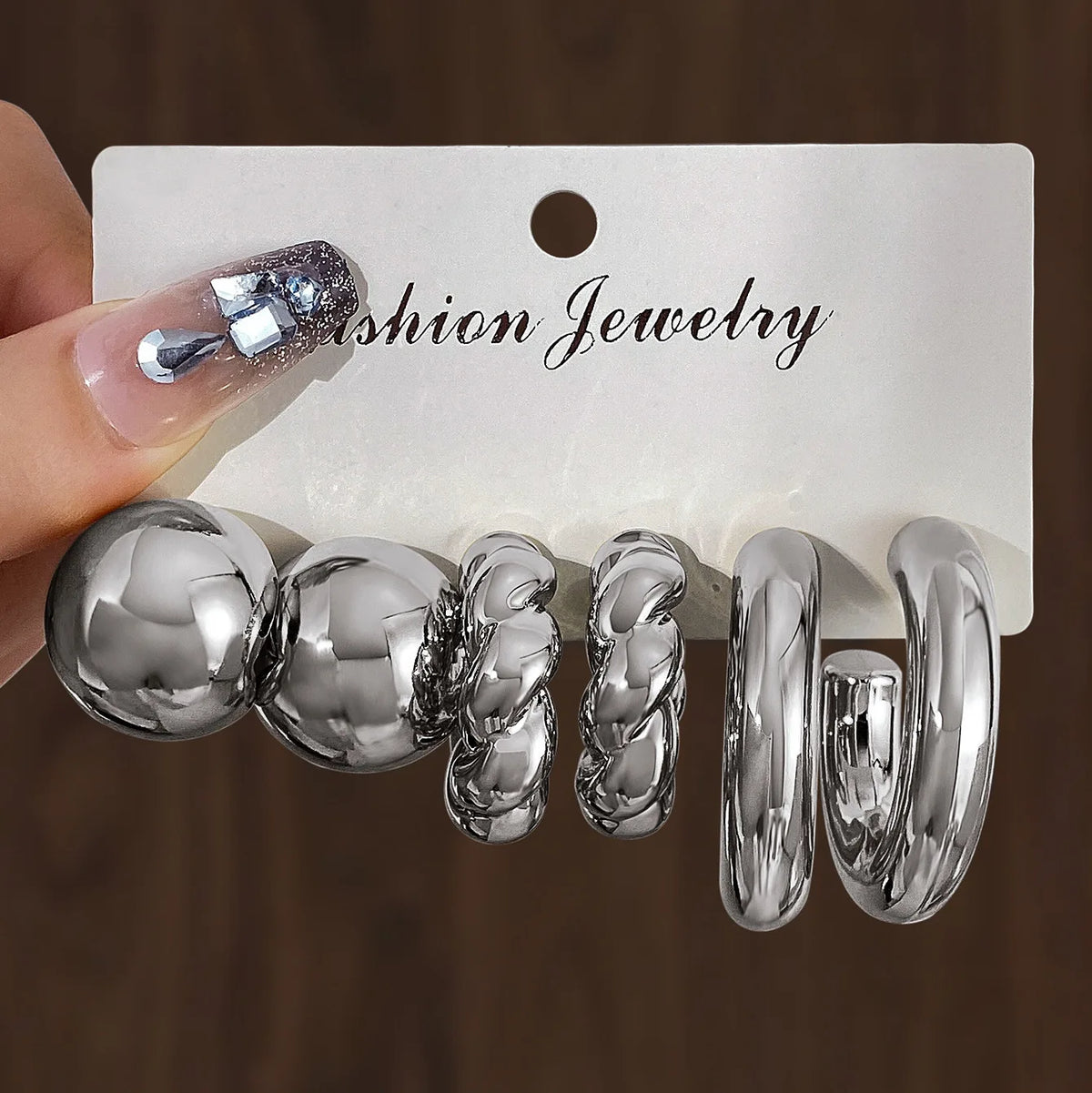 Chunky Hoop Earrings Set