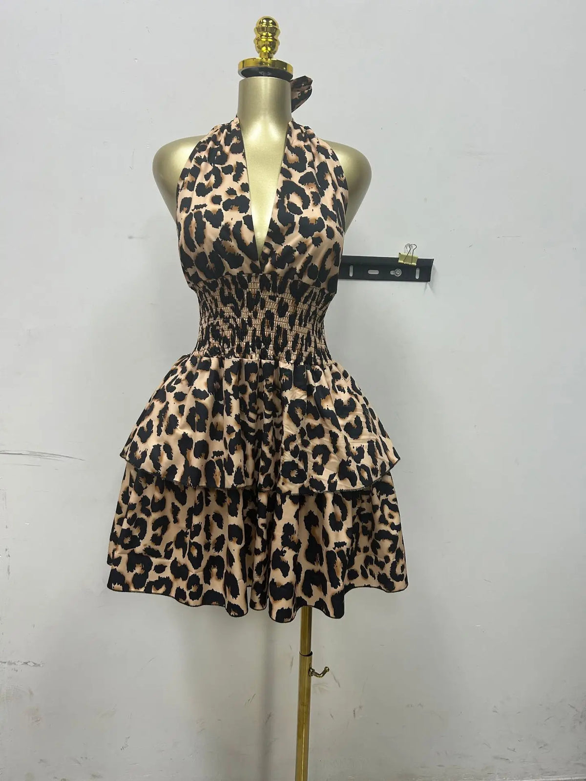 Leopard Ruffle Mini Dress
